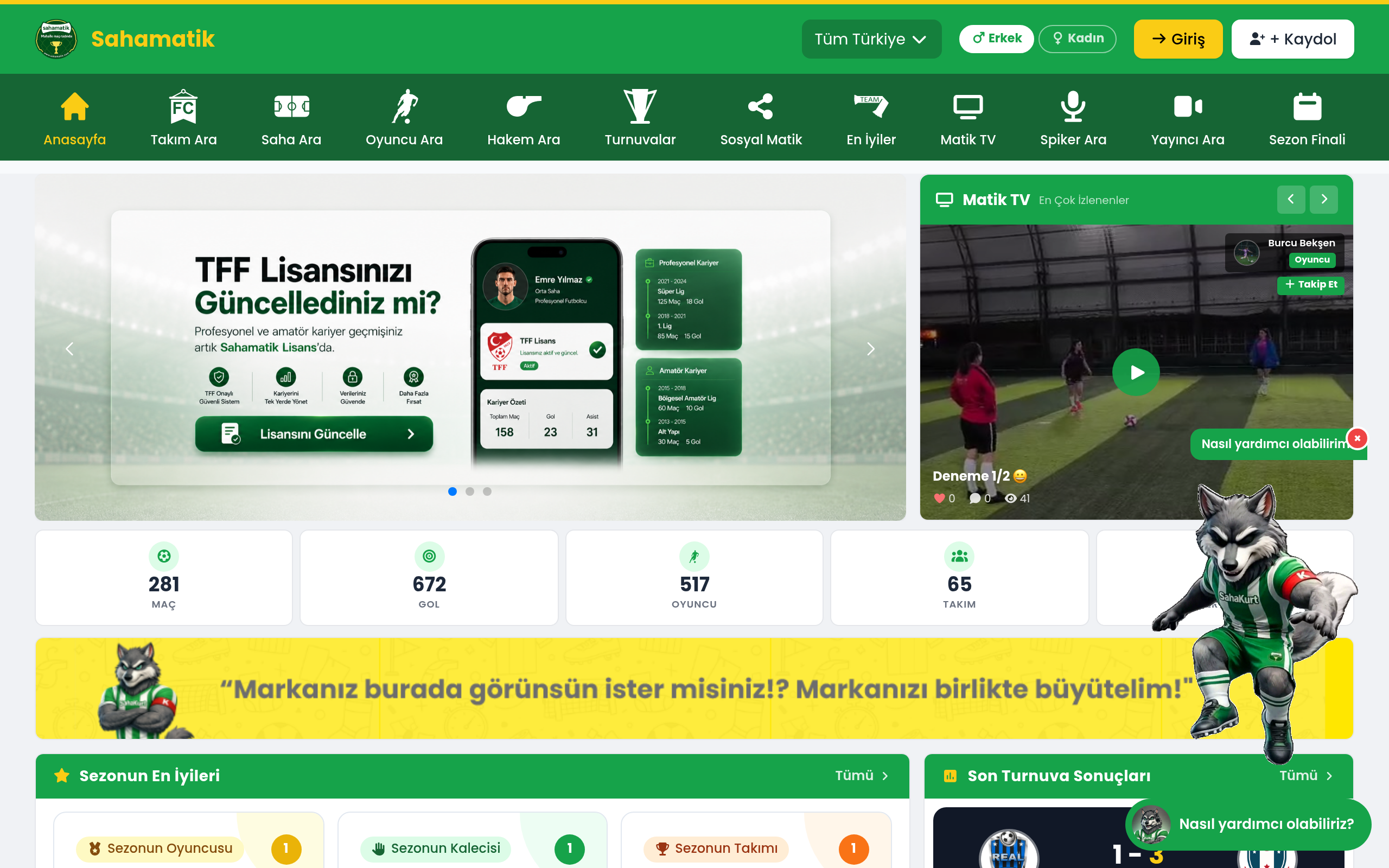 Sahamatik - Amatör Futbol Platformu