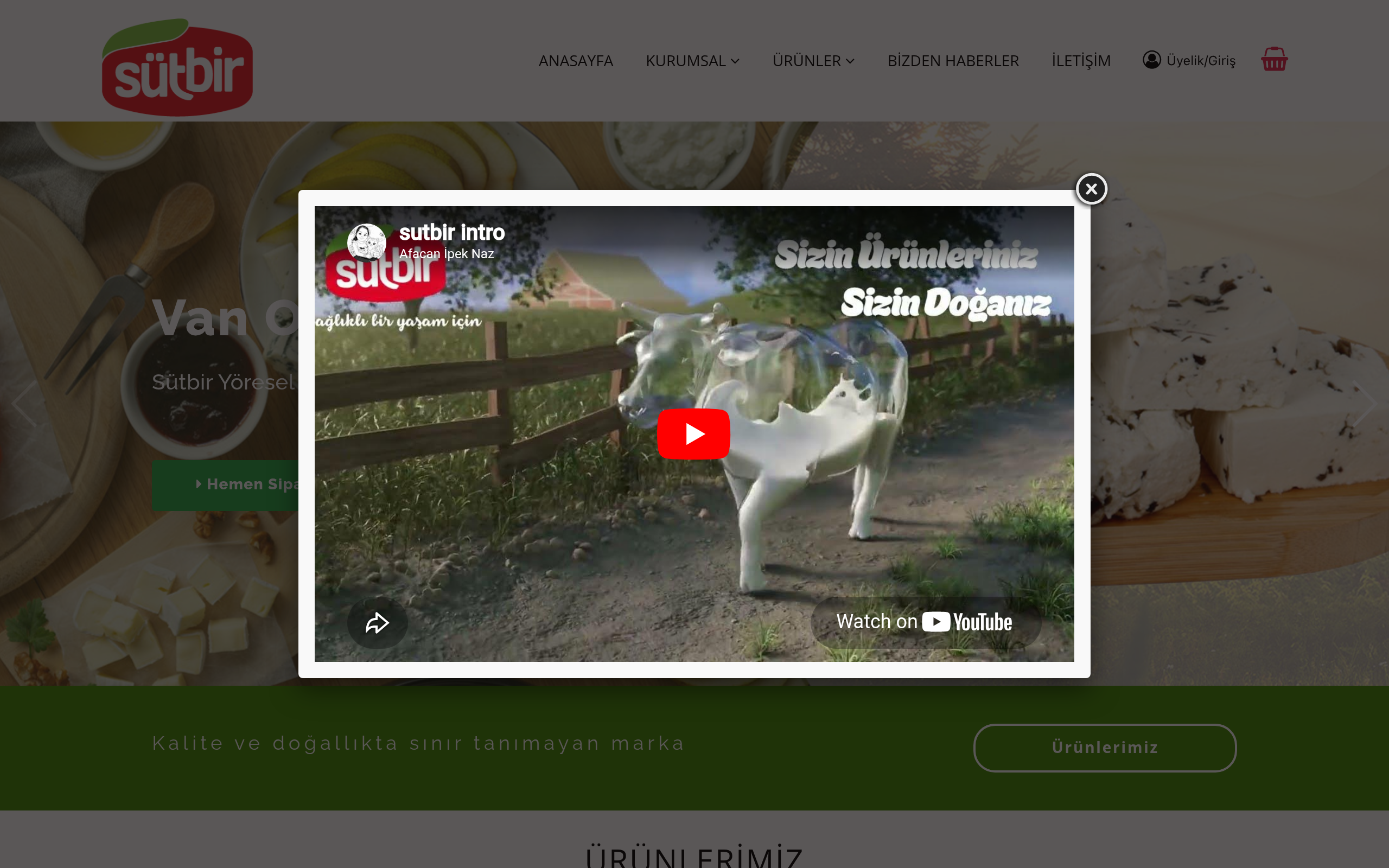Sütbir - Süt Ürünleri E-Ticaret Sitesi